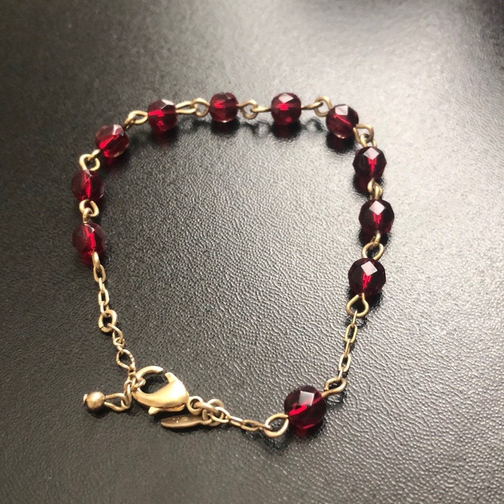 Red Ruby beaded bracelet